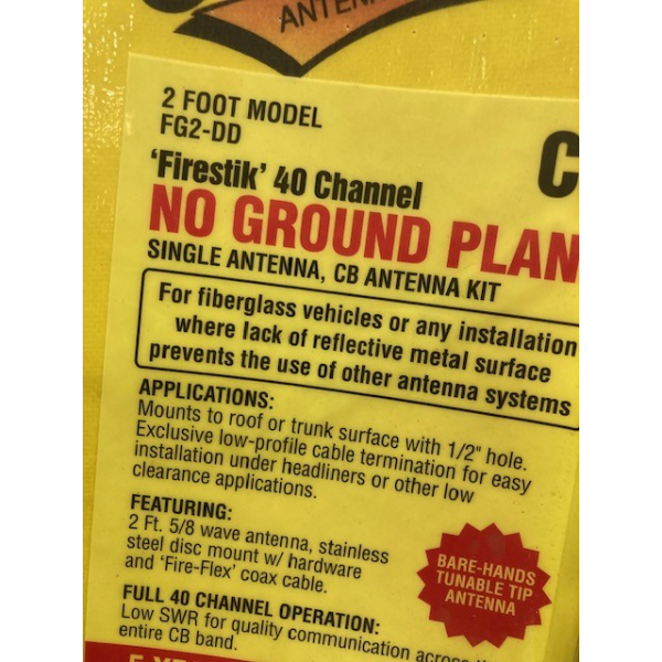 Firestik Fg2 DD  40 Chanel No Ground Plane